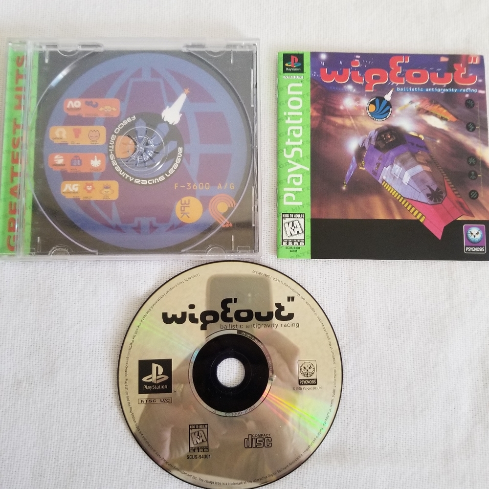 Wipeout Ballistic Antigravity Racing PS1 Sony PlayStation Video Game